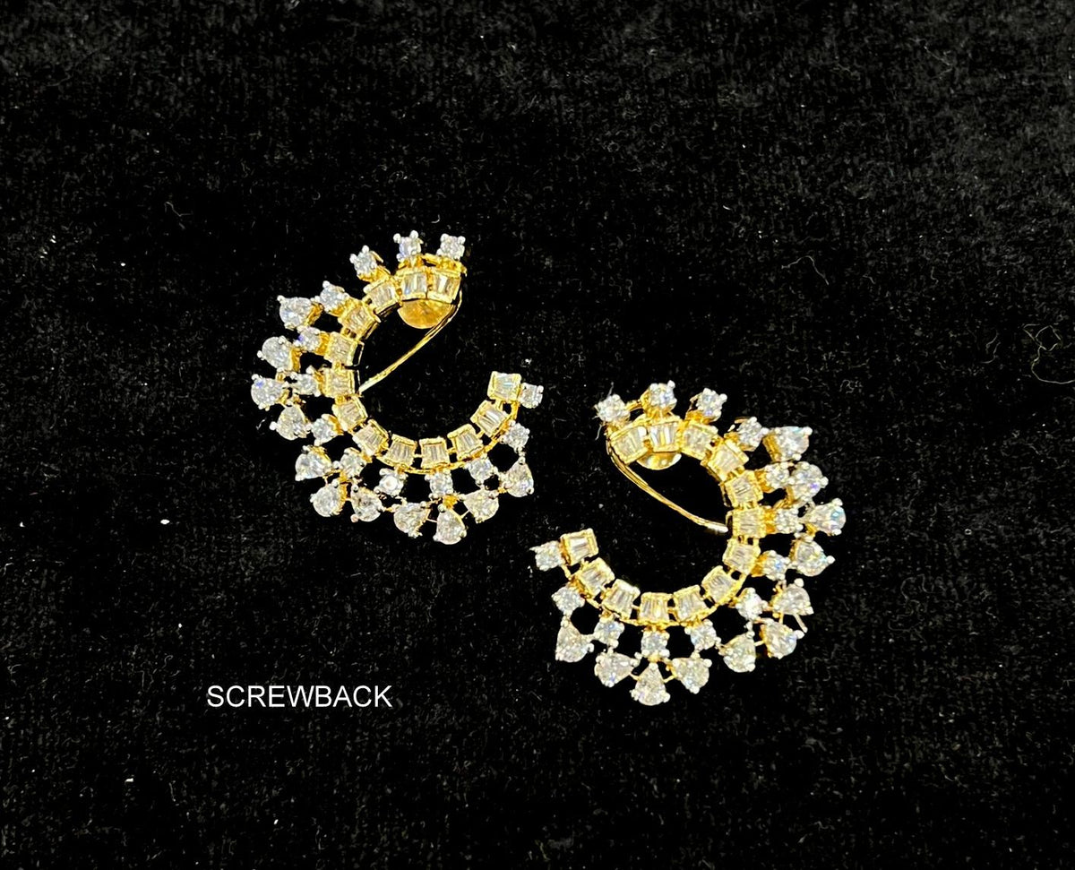 Earring Eartops 120 DIAMOND DUAL PLATING DIAMOND LOOK