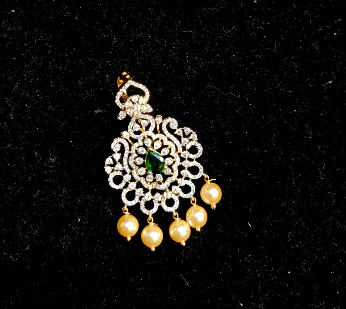PENDANT SET CHAINS Locket 006 DIAMOND EMERALD