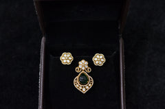 PENDANT SET / LOCKETS Ps029 MOZONITE EMERALD