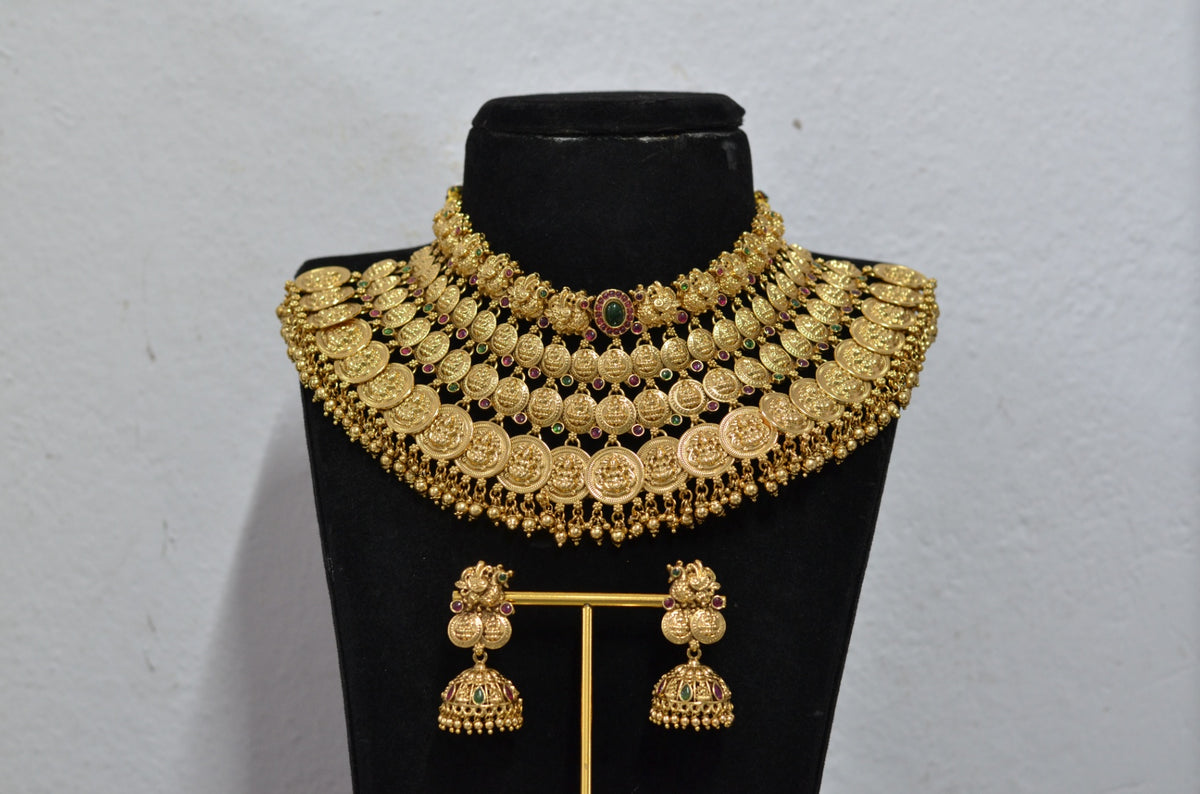 CHOKER CH077 NAKSHI ANTQIUE ANTIQUE LOOK- GOLDEN