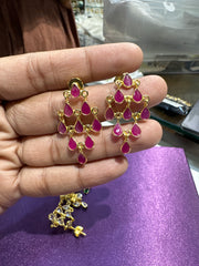 Earring Earrings 079 GOLDEN STONE RUBY