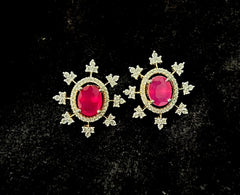 Earring eartops 082 DIAMOND RUBY