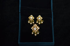 PENDANT SET / LOCKETS PS079 MOZONITE WHITE - WH PEARL DROPS