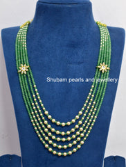 BEADS MALA AND CHAINS Beads mala 002 EMERALD medium
