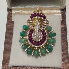 PENDANT SET CHAINS pendant 232 GOLDEN STONE MULTI COLOR