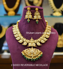 NECKLACE mango short two sided kempu KEMPu MULTI COLOR