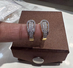 Earring Eartops 212 DIAMOND DUAL PLATING DIAMOND LOOK