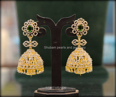 Earring Earrings 072 DIAMOND EMERALD