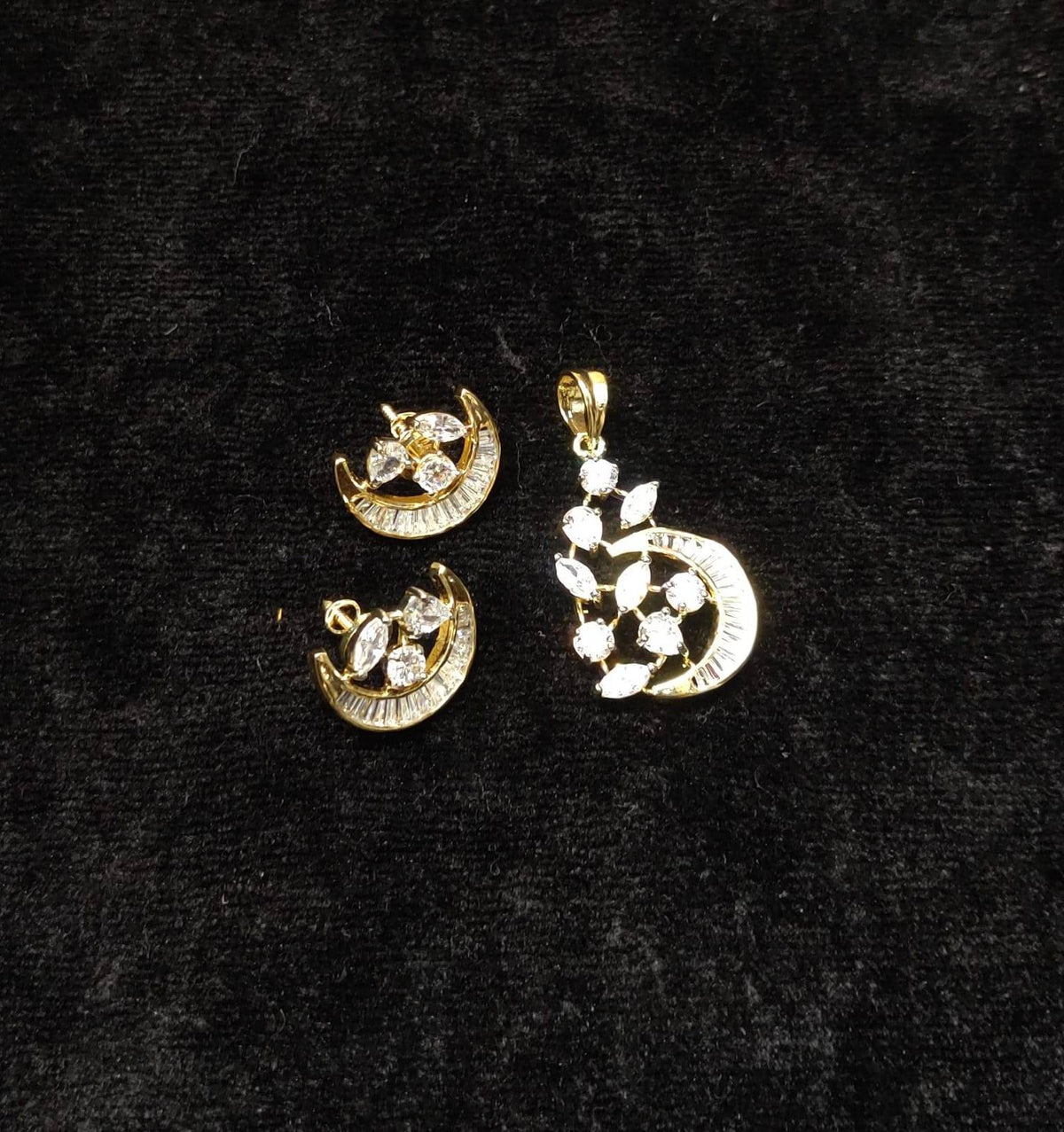 PENDANT SET / LOCKETS pendant set 264 DIAMOND DUAL PLATING DIAMOND LOOK