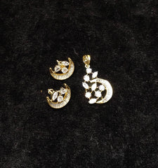 PENDANT SET / LOCKETS pendant set 264 DIAMOND DUAL PLATING DIAMOND LOOK