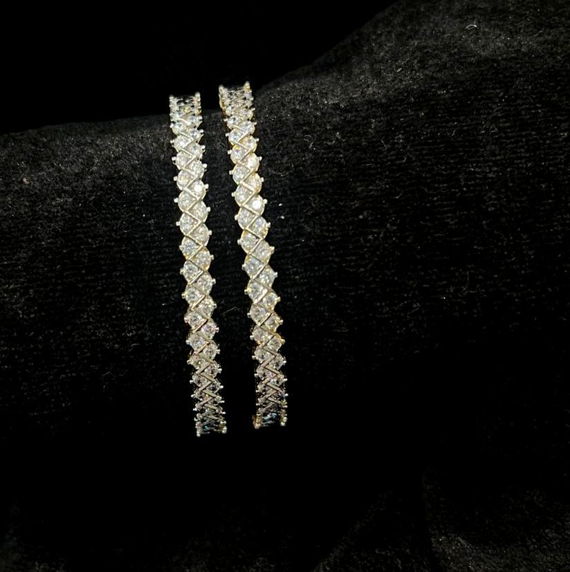 BRACELET/BANGLE bangles 1138 DUAL PLATING DIAMOND LOOK 2'6