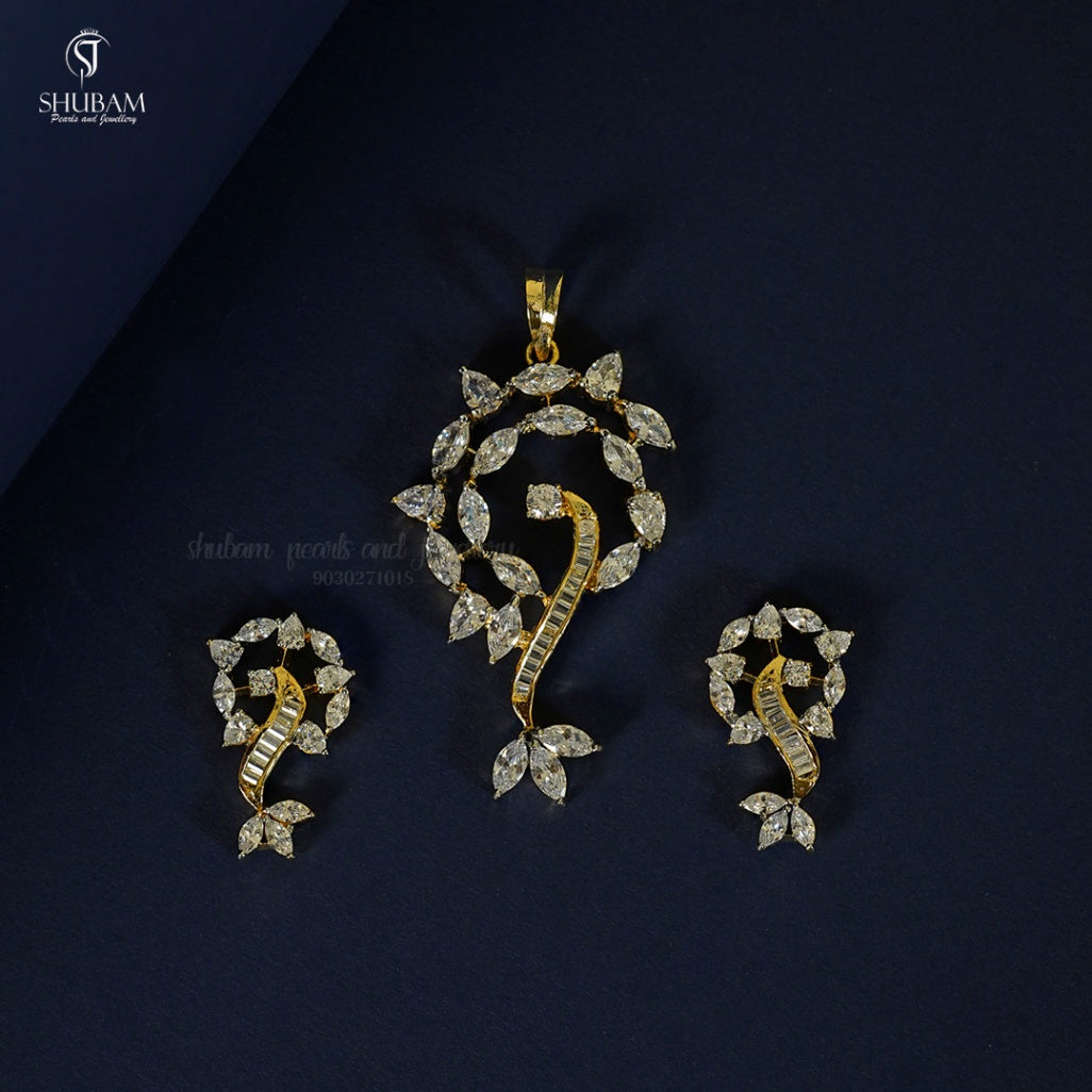 PENDANT SET CHAINS PENDANT SET 186 DIAMOND WHITE