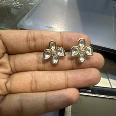 Earring Eartops 242 MOZONITE GOLDEN