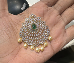 PENDANT SET CHAINS Lcoket 011 DIAMOND EMERALD