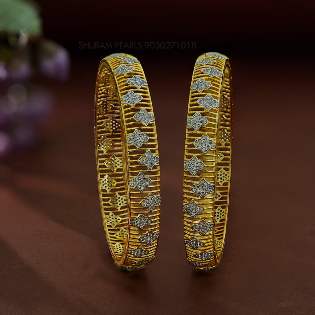 BRACELET/BANGLE Bangles 037 DUAL PLATING DIAMOND LOOK 2'4