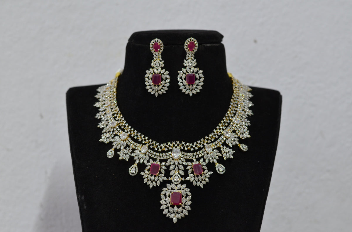 NECKLACE nk138 DIAMOND  RUBY
