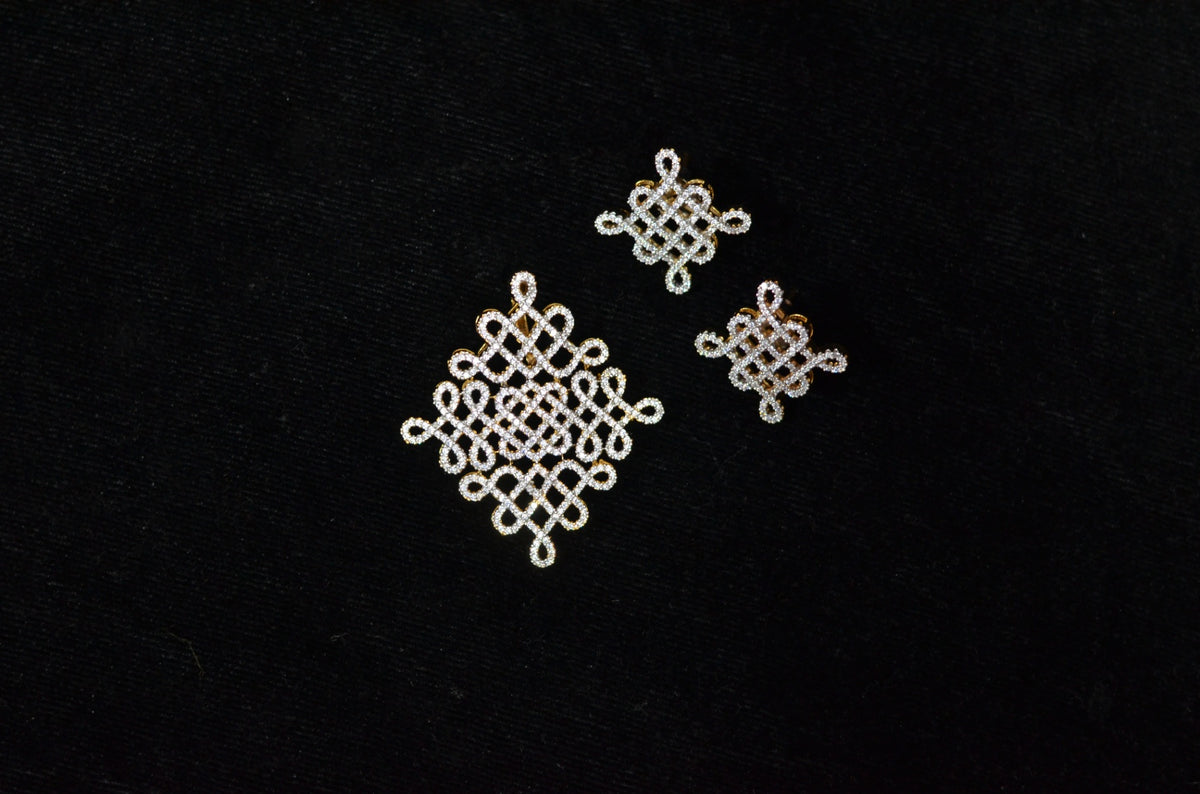 PENDANT SET / LOCKETS Pendant set 286 BIG SIZE - PET286 DIAMOND DUAL PLATING DIAMOND LOOK