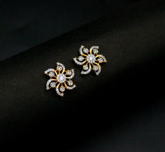 Earring Eartops 245 DIAMOND DUAL PLATING DIAMOND LOOK