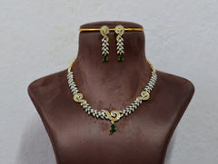 NECKLACE necklace 762 GOLDEN STONE DUAL PLATING DIAMOND LOOK