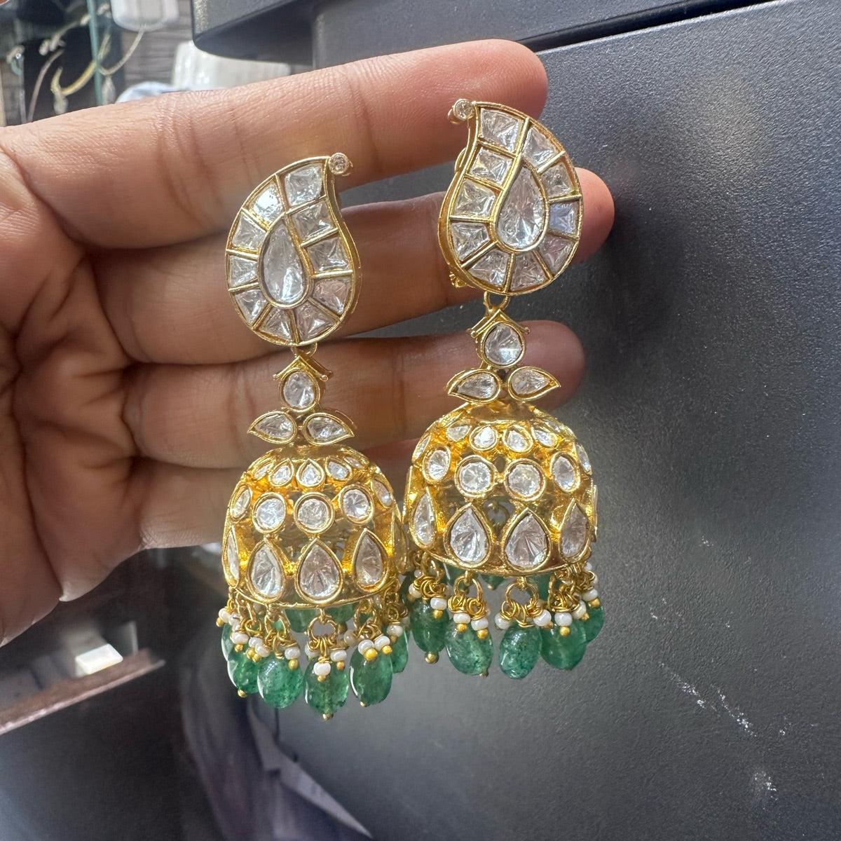 Earring Jhumka 117 MOZONITE GOLDEN