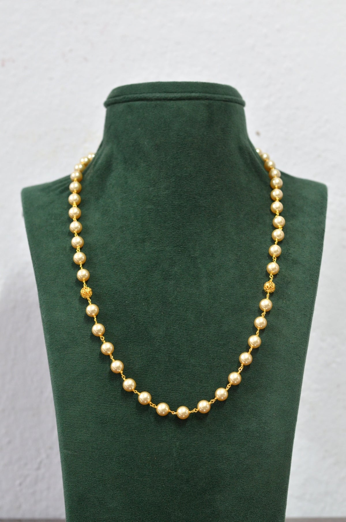 BEADS MALA AND CHAINS BEADS MALA 005 CREAM 20-24 INCHES