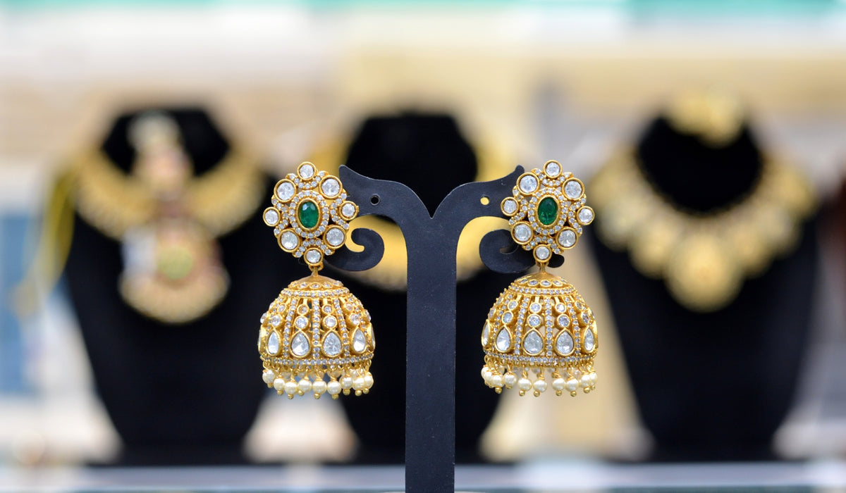 Earring Jhumka 183 MOZONITE pearls