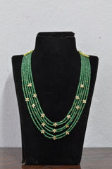 BEADS MALA AND CHAINS Beads mala 002 EMERALD medium