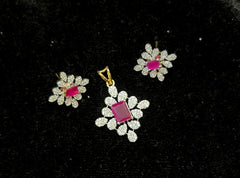 PENDANT SET CHAINS Pendant set 160 DIAMOND RUBY