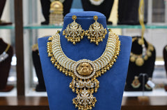 NECKLACE 2 SIDED & FLIP Necklace 044 - NEE044 Jadau Look Kemp Stone MULTI COLOR