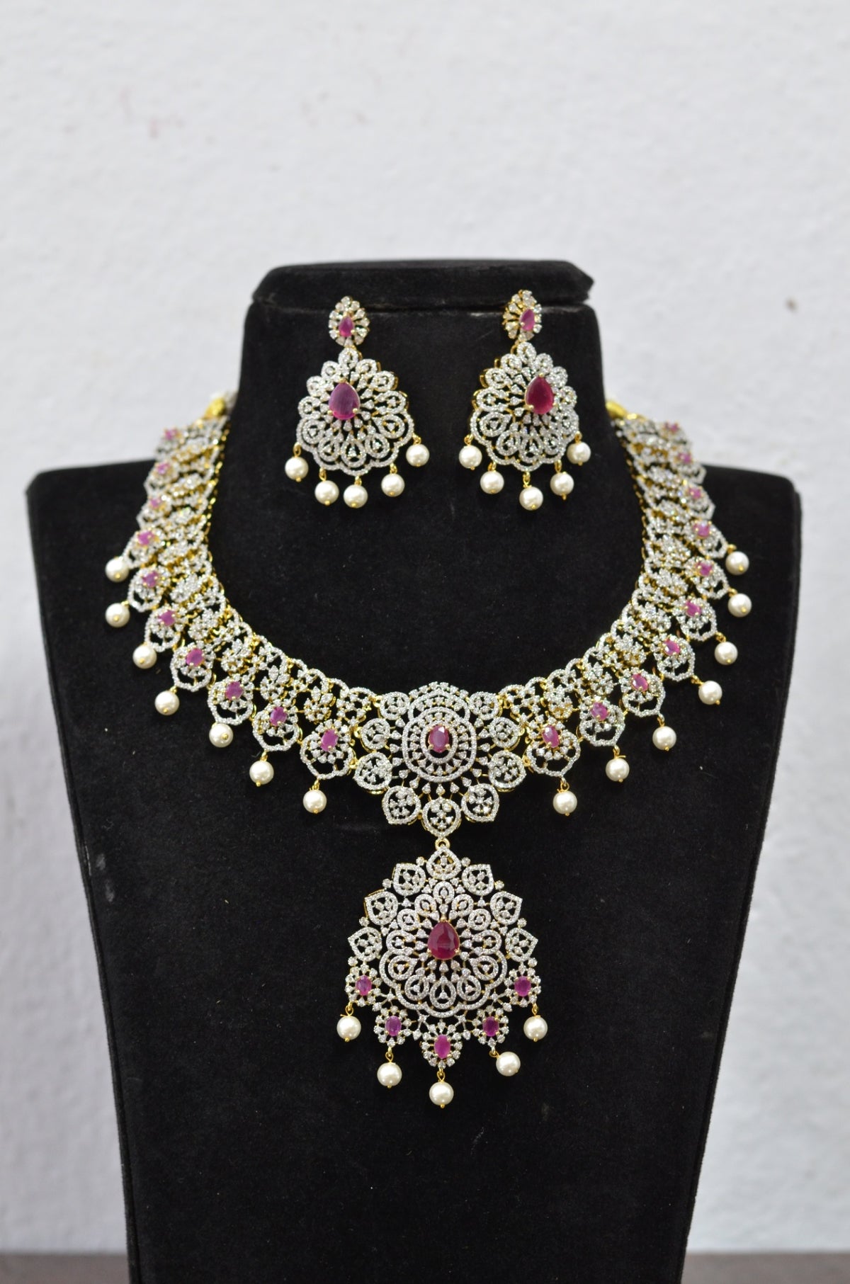 NECKLACE Necklace 928 SHORT - NEE928 DIAMOND  RUBY
