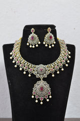 NECKLACE Necklace 928 SHORT - NEE928 DIAMOND  RUBY