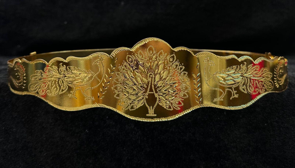 VADDANAM Round jumbo belt NAKSHI ANTQIUE GOLDEN