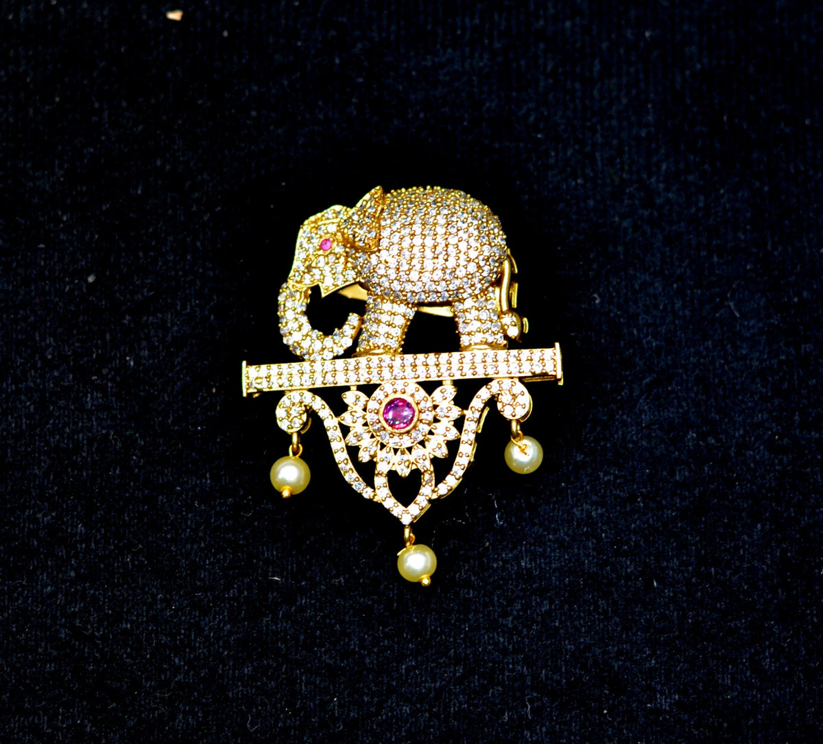 ACCESSORIES  brouche 007 RUBY - BRE007 GOLDEN STONE medium