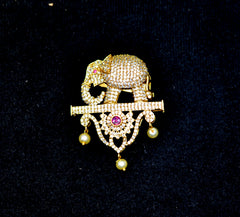 ACCESSORIES  brouche 007 RUBY - BRE007 GOLDEN STONE medium