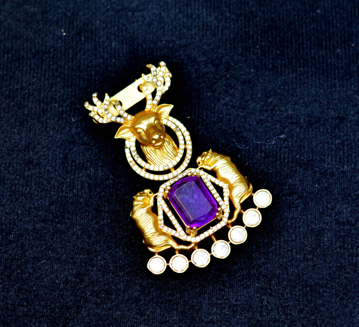 ACCESSORIES  Brouche 006 PURPLE - BRE006 MOZONITE BIG SIZE