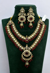 NECKLACE NK029 VICKTORIAN  RUBY Mozonite layers