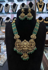 BEADS MALA AND CHAINS Beads locket 001 EMERALD SHORT