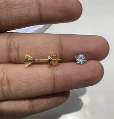 Earring Solitare eartops5mm DIAMOND GOLDEN
