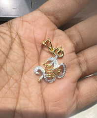 PENDANT SET CHAINS Locket 028 DIAMOND DUAL PLATING DIAMOND LOOK