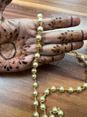 BEADS MALA AND CHAINS BEADS MALA 005 CREAM 20-24 INCHES