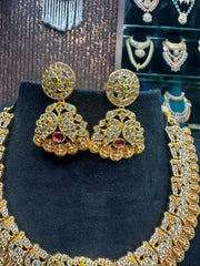 NECKLACE CZ kasul mala 001 NAKSHI AD STONE MULTI COLOR