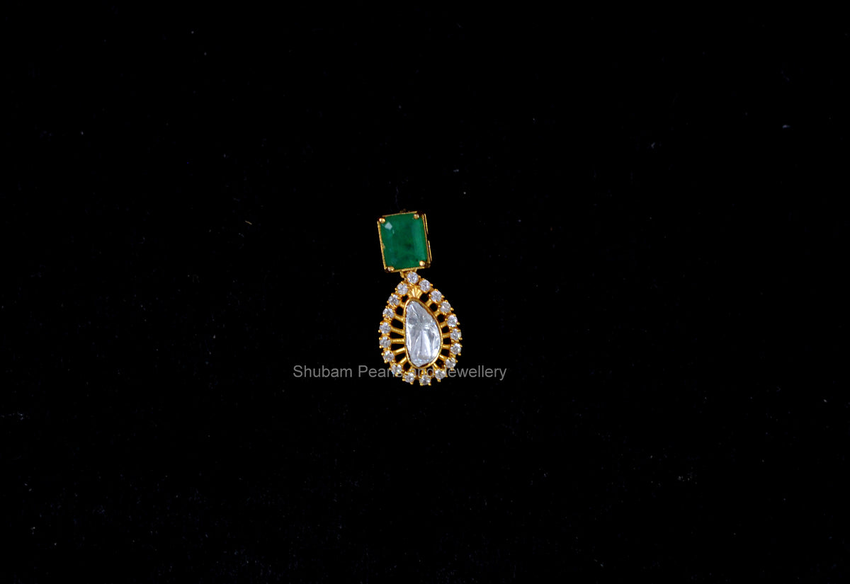PENDANT SET / LOCKETS PE 284 MOZONITE EMERALD