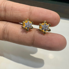 Earring Eartops 196 DIAMOND DUAL PLATING DIAMOND LOOK