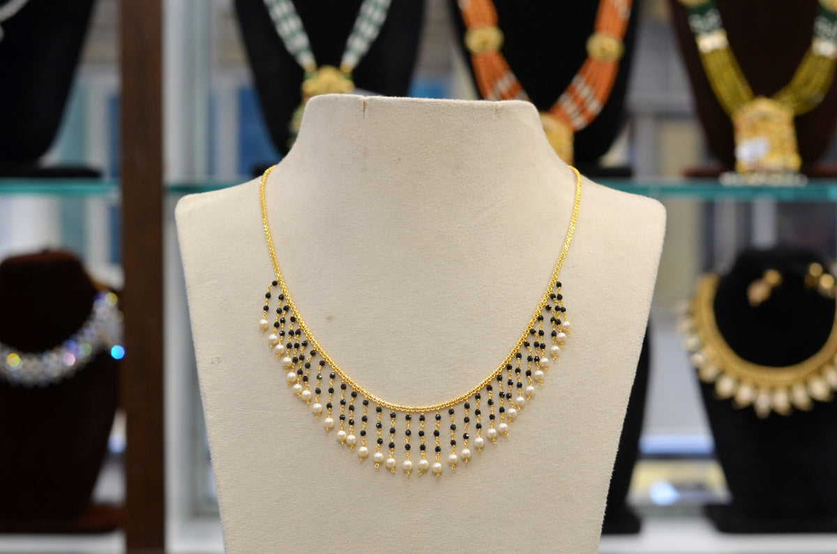 DORI AND CHAINS Black drops chain set - MUT GOLDEN STONE medium