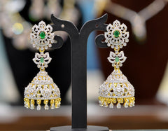 Earring jhumka 071 DIAMOND EMERALD