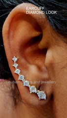Earring Earcuff 003 - EAF002 DIAMOND WHITE