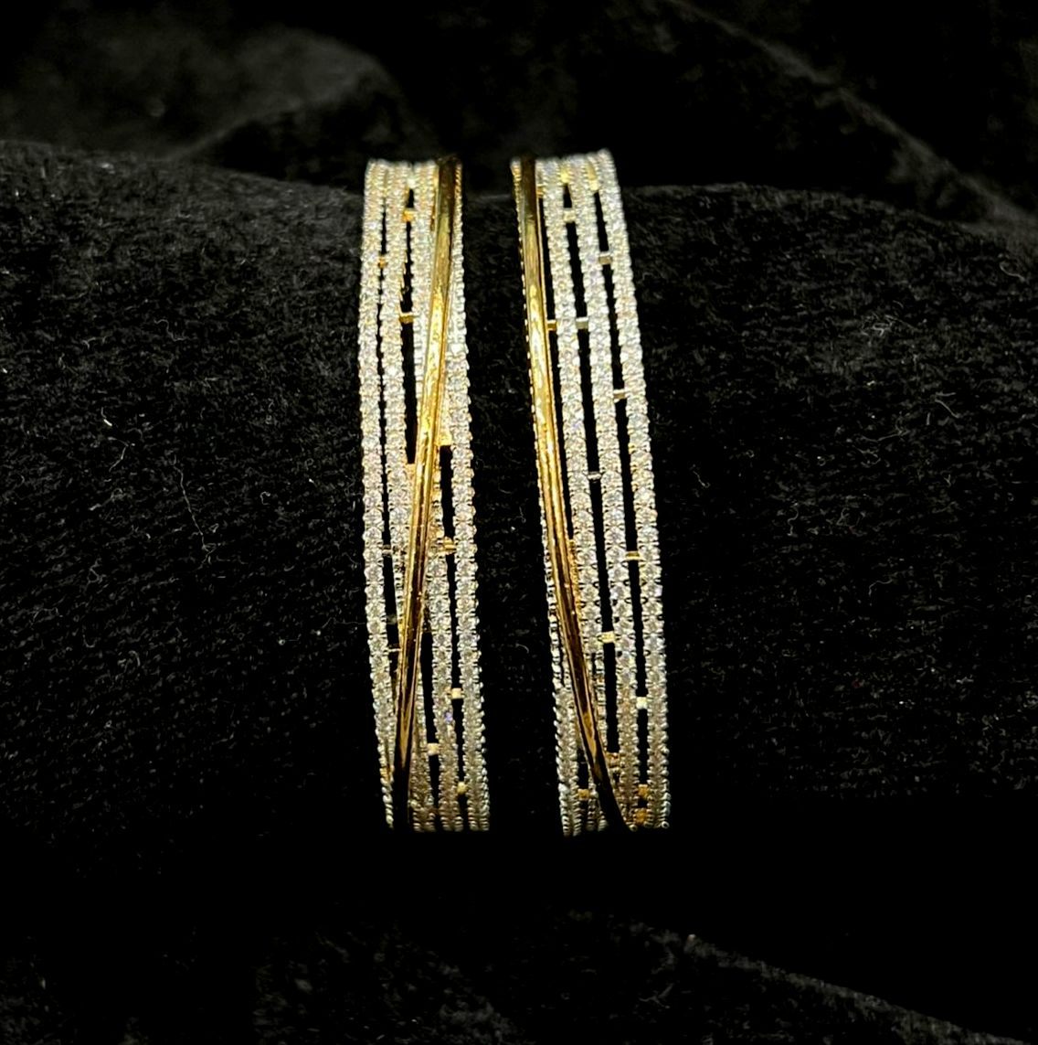 BRACELET/BANGLE BANGLES 1131 DUAL PLATING DIAMOND LOOK 2'4