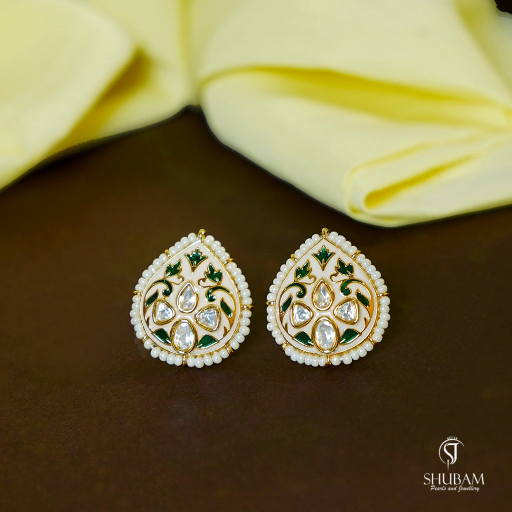 Earring Earrings 020 Meenakari EMERALD