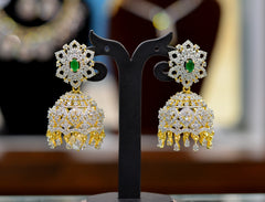 Earring Jhumka 070 DIAMOND EMERALD