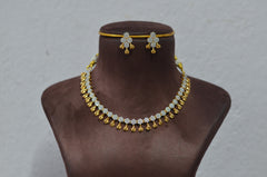 NECKLACE Nk020 DIAMOND  DUAL PLATING DIAMOND LOOK